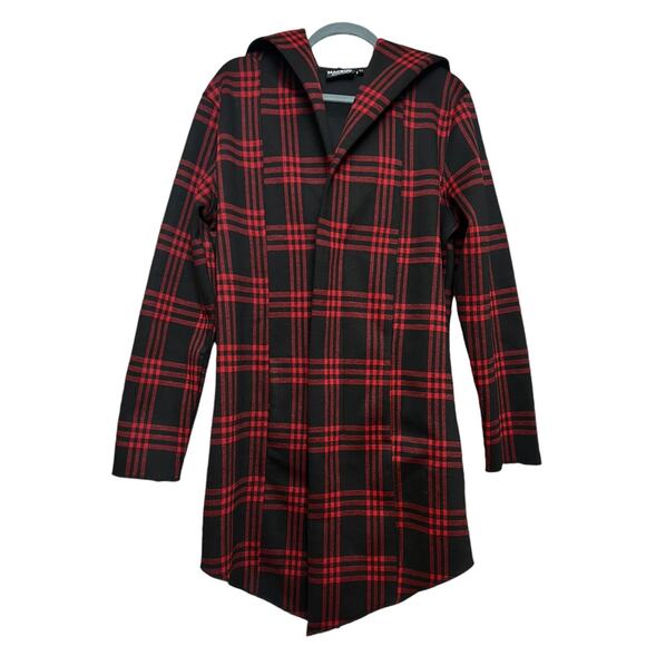 Maceoo Plaid Hooded Jacket Signature Sport Cardigan Sz S Long Sleeve Zip Closure - Picture 4 of 13